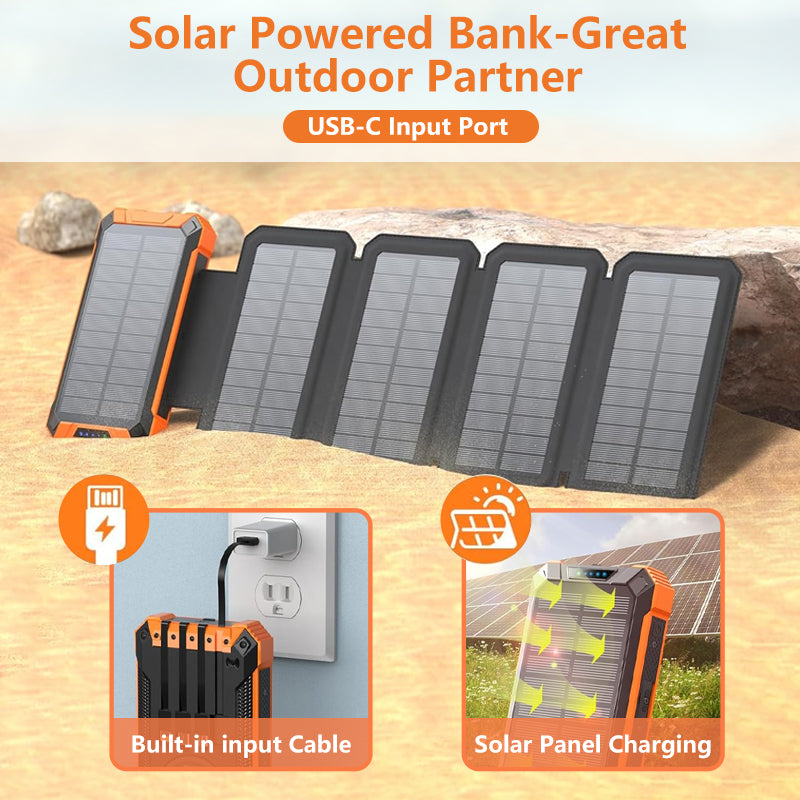 1 Hot Sale 20,000mAh Qi Wireless Solar Power Bank